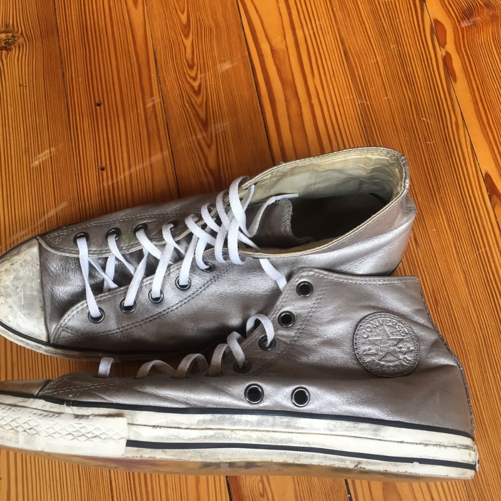 Converse John Varvatos Silver Leather Hightop 11.5